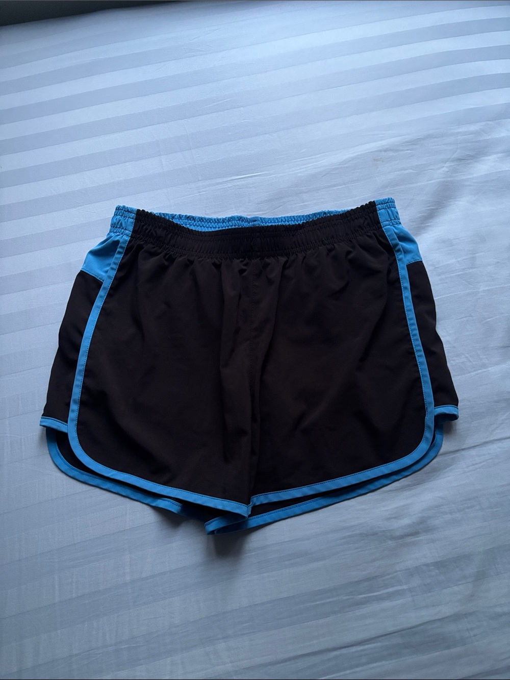 Athletic Works Black Shorts with Light Blue Trim - Women's Athletic Shorts